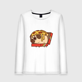 Женский лонгслив хлопок с принтом Pizza Dog в городе Новоалтайск, 100% хлопок |  | amimals | cook | dog | doggy | food | pizza | woof | боксер | бульдог | бультерьер | волк | гав | доберман | дог | долматинец | друг | еда | животные | йорк | кок | мопс | овчарка | пёс | песик | питомец | пицца | повар | пудель