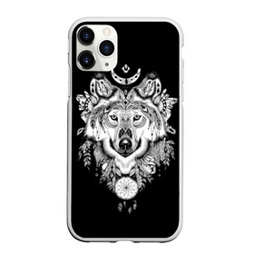 Чехол для iPhone 11 Pro матовый с принтом Ацтекский волк в городе Новоалтайск, Силикон |  | animal | art | aztec | black and white | ca | crystals | dreams | feathers | graphics | head | look | muzzle | ornament | patterns | predator | style | wild | wolf | взгляд | волк | голова | графика | дикий | животное | искусство | кристаллы | ловец | мор