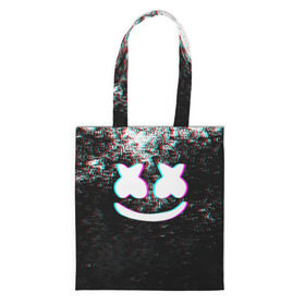 Сумка 3D повседневная с принтом MARSHMELLO GLITCH в городе Новоалтайск, 100% полиэстер | Плотность: 200 г/м2; Размер: 34×35 см; Высота лямок: 30 см | dj | glitch | marshmello | usa | америка | глитч | клубная музыка | маршмелло | музыка | музыкант
