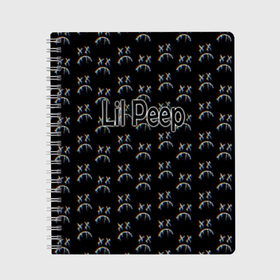 Тетрадь с принтом Lil Peep в городе Новоалтайск, 100% бумага | 48 листов, плотность листов — 60 г/м2, плотность картонной обложки — 250 г/м2. Листы скреплены сбоку удобной пружинной спиралью. Уголки страниц и обложки скругленные. Цвет линий — светло-серый
 | awful things | gustav | lil peep | густав ор | клауд | клауд рэп | лил | лили | певец | пееп | пеп | пип | пост эмо | реп | репер | рэп | рэпер | трэп | хип | хип хоп | хоп | эмо трэп