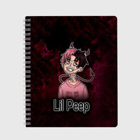 Тетрадь с принтом Lil Peep в городе Новоалтайск, 100% бумага | 48 листов, плотность листов — 60 г/м2, плотность картонной обложки — 250 г/м2. Листы скреплены сбоку удобной пружинной спиралью. Уголки страниц и обложки скругленные. Цвет линий — светло-серый
 | awful things | gustav | lil peep | густав ор | клауд | клауд рэп | лил | лили | певец | пееп | пеп | пип | пост эмо | реп | репер | рэп | рэпер | трэп | хип | хип хоп | хоп | эмо трэп