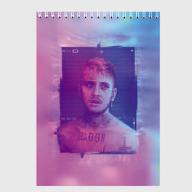 Скетчбук с принтом Lil Peep в городе Новоалтайск, 100% бумага
 | 48 листов, плотность листов — 100 г/м2, плотность картонной обложки — 250 г/м2. Листы скреплены сверху удобной пружинной спиралью | lil peep | rap | лил пип | рэп