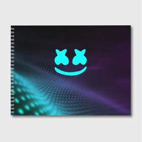 Альбом для рисования с принтом MARSHMELLO в городе Новоалтайск, 100% бумага
 | матовая бумага, плотность 200 мг. | Тематика изображения на принте: dj | marshmello | usa | америка | клубная музыка | маршмелло | музыка | музыкант