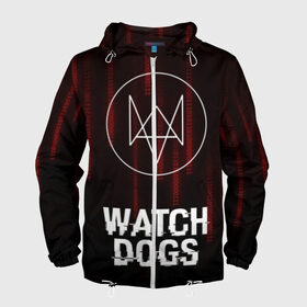 Мужская ветровка 3D с принтом WATCH DOGS в городе Новоалтайск, 100% полиэстер | подол и капюшон оформлены резинкой с фиксаторами, два кармана без застежек по бокам, один потайной карман на груди | action | ct os | ded sec | fox | gamer | glitch | hacker | player | watch dogs | watch dogs 2 | глитч | знак лиса | игра | компьютерная игра | хакер