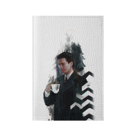 Обложка для паспорта матовая кожа с принтом Twin Peaks в городе Новоалтайск, натуральная матовая кожа | размер 19,3 х 13,7 см; прозрачные пластиковые крепления | Тематика изображения на принте: twin peaks | агент купер | девид линч | дейл | лора палмер | огонь иди за мной | одри хорн | совы не то чем кажутся | твин пикс