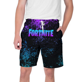 Мужские шорты 3D с принтом FORTNITE в городе Новоалтайск,  полиэстер 100% | прямой крой, два кармана без застежек по бокам. Мягкая трикотажная резинка на поясе, внутри которой широкие завязки. Длина чуть выше колен | Тематика изображения на принте: 2019 | armor | armour | cybersport | esport | fortnite | game | llama | logo | броня | игра | киберспорт | лама | фиолетовый | фирменные цвета | фортнайт