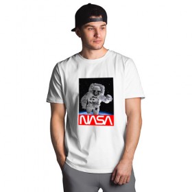 Футболка хлопок Оверсайз с принтом NASA в городе Новоалтайск, 100% хлопок | свободный крой, круглый ворот, “спинка” длиннее передней части | galaxy | nasa | space | space company | star | астрономия | галактика | звезды | космическая компания | космос | наса