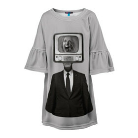 Детское платье 3D с принтом Twin Peaks в городе Новоалтайск, 100% полиэстер | прямой силуэт, чуть расширенный к низу. Круглая горловина, на рукавах — воланы | twin peaks | агент купер | девид линч | дейл | лора палмер | огонь иди за мной | одри хорн | совы не то чем кажутся | твин пикс