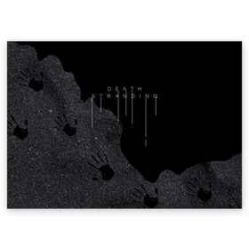 Поздравительная открытка с принтом DEATH STRANDING в городе Новоалтайск, 100% бумага | плотность бумаги 280 г/м2, матовая, на обратной стороне линовка и место для марки
 | Тематика изображения на принте: bridges | death stranding | fragile express | games | kojima | kojima productions | logo | ludens | игры | кодзима | лого | люденс
