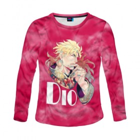 Женский лонгслив 3D с принтом JoJo Bizarre Adventure в городе Новоалтайск, 100% полиэстер | длинные рукава, круглый вырез горловины, полуприлегающий силуэт | anime | aureo | jojo | jojos | jojos bizarre adventure | vento | боевик | джоджо | иероглиф | манга | приключения | стиль | ужасы | фэнтези | япония