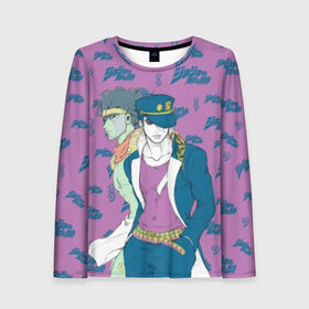 Женский лонгслив 3D с принтом JoJo Bizarre Adventure в городе Новоалтайск, 100% полиэстер | длинные рукава, круглый вырез горловины, полуприлегающий силуэт | anime | aureo | jojo | jojos | jojos bizarre adventure | vento | боевик | джоджо | иероглиф | манга | приключения | стиль | ужасы | фэнтези | япония