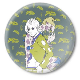 Значок с принтом JoJo Bizarre Adventure в городе Новоалтайск,  металл | круглая форма, металлическая застежка в виде булавки | anime | aureo | jojo | jojos | jojos bizarre adventure | vento | боевик | джоджо | иероглиф | манга | приключения | стиль | ужасы | фэнтези | япония