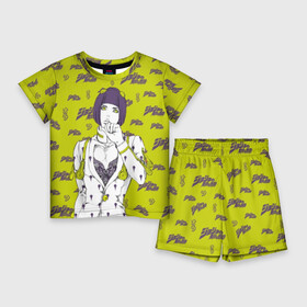 Детский костюм с шортами 3D с принтом JoJo Bizarre Adventure в городе Новоалтайск,  |  | anime | aureo | jojo | jojos | jojos bizarre adventure | vento | боевик | джоджо | иероглиф | манга | приключения | стиль | ужасы | фэнтези | япония