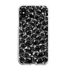Чехол для iPhone XS Max матовый с принтом ЪУЪ съуки в городе Новоалтайск, Силикон | Область печати: задняя сторона чехла, без боковых панелей | cursed cat | злой | кот | коты | кошки | лапки | мем | паттерн | проклятый | съука | толпа | черный