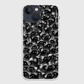 Чехол для iPhone 13 mini с принтом ЪУЪ съуки в городе Новоалтайск,  |  | cursed cat | злой | кот | коты | кошки | лапки | мем | паттерн | проклятый | съука | толпа | черный