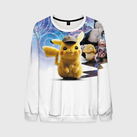 Мужской свитшот 3D с принтом Detective Pikachu (НА СПИНЕ) в городе Новоалтайск, 100% полиэстер с мягким внутренним слоем | круглый вырез горловины, мягкая резинка на манжетах и поясе, свободная посадка по фигуре | Тематика изображения на принте: detective pikachu | pikachu | pokemon | детектив пикачу | пика | покемон