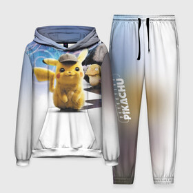 Мужской костюм 3D (с толстовкой) с принтом Detective Pikachu (НА СПИНЕ) в городе Новоалтайск,  |  | Тематика изображения на принте: detective pikachu | pikachu | pokemon | детектив пикачу | пика | покемон