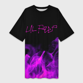 Платье-футболка 3D с принтом LIL PEEP в городе Новоалтайск,  |  | lil peep | lil prince | logo | music | pink | rap | зарубежная музыка | зарубежные | лил пип | лого | маленький принц | музыка | реп | розовый