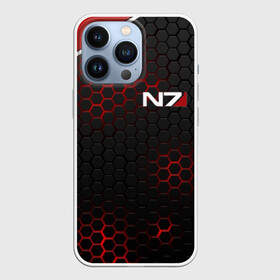 Чехол для iPhone 13 Pro с принтом MASS EFFECT N7 | СТАЛЬНАЯ БРОНЯ в городе Новоалтайск,  |  | Тематика изображения на принте: n7 | texture | броня | костюм | масс эффект | н7 | соты | стальная броня | стальные соты | текстура | шепард