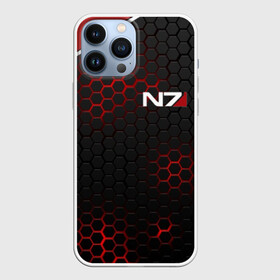 Чехол для iPhone 13 Pro Max с принтом MASS EFFECT N7 | СТАЛЬНАЯ БРОНЯ в городе Новоалтайск,  |  | Тематика изображения на принте: n7 | texture | броня | костюм | масс эффект | н7 | соты | стальная броня | стальные соты | текстура | шепард