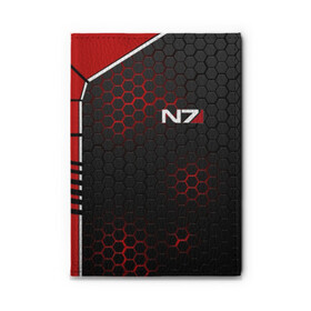 Обложка для автодокументов с принтом MASS EFFECT N7 | СТАЛЬНАЯ БРОНЯ в городе Новоалтайск, натуральная кожа |  размер 19,9*13 см; внутри 4 больших “конверта” для документов и один маленький отдел — туда идеально встанут права | Тематика изображения на принте: n7 | texture | броня | костюм | масс эффект | н7 | соты | стальная броня | стальные соты | текстура | шепард