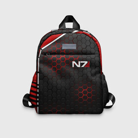 Детский рюкзак 3D с принтом MASS EFFECT N7 | СТАЛЬНАЯ БРОНЯ в городе Новоалтайск, 100% полиэстер | лямки с регулируемой длиной, сверху петелька, чтобы рюкзак можно было повесить на вешалку. Основное отделение закрывается на молнию, как и внешний карман. Внутри дополнительный карман. По бокам два дополнительных кармашка | n7 | texture | броня | костюм | масс эффект | н7 | соты | стальная броня | стальные соты | текстура | шепард