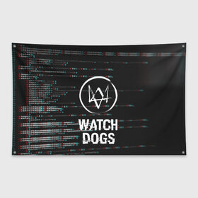 Флаг-баннер с принтом WATCH DOGS в городе Новоалтайск, 100% полиэстер | размер 67 х 109 см, плотность ткани — 95 г/м2; по краям флага есть четыре люверса для крепления | action | ct os | ded sec | fox | game | gamer | glitch | hacker | player | watch dogs | watch dogs 2 | глитч | знак лиса | игра | компьютерная игра | маркус | хакер