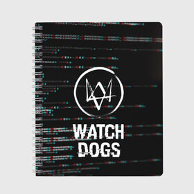 Тетрадь с принтом WATCH DOGS в городе Новоалтайск, 100% бумага | 48 листов, плотность листов — 60 г/м2, плотность картонной обложки — 250 г/м2. Листы скреплены сбоку удобной пружинной спиралью. Уголки страниц и обложки скругленные. Цвет линий — светло-серый
 | action | ct os | ded sec | fox | game | gamer | glitch | hacker | player | watch dogs | watch dogs 2 | глитч | знак лиса | игра | компьютерная игра | маркус | хакер