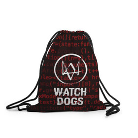 Рюкзак-мешок 3D с принтом WATCH DOGS в городе Новоалтайск, 100% полиэстер | плотность ткани — 200 г/м2, размер — 35 х 45 см; лямки — толстые шнурки, застежка на шнуровке, без карманов и подкладки | action | ct os | ded sec | fox | game | gamer | glitch | hacker | player | watch dogs | watch dogs 2 | глитч | знак лиса | игра | компьютерная игра | маркус | хакер