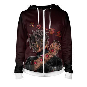 Женская толстовка 3D на молнии с принтом Scarlxrd в городе Новоалтайск, 100% полиэстер | длина до линии бедра, манжеты и пояс оформлены мягкой тканевой резинкой, двухслойный капюшон со шнурком для регулировки, спереди молния, по бокам два кармана | cкриминг | heart attack | hip hap | rap | scarlxrd | scream | trap | иероглифы | лодр | метал | музыка | репер | скар | скарлорд | скрим | трэп | хип хоп | японский | スカー藩主