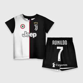 Детский костюм с шортами 3D с принтом Ronaldo Juventus Home 19 20 в городе Новоалтайск,  |  | cristiano ronaldo | juventus | ronaldo | криштиану роналду | роналду | футбол | ювентус
