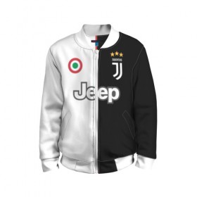 Детский бомбер 3D с принтом Ronaldo Juventus Home 19/20 в городе Новоалтайск, 100% полиэстер | застегивается на молнию, по бокам два кармана без застежек, мягкие манжеты, по низу бомбера и на воротнике — эластичная резинка | Тематика изображения на принте: cristiano ronaldo | juventus | ronaldo | криштиану роналду | роналду | футбол | ювентус