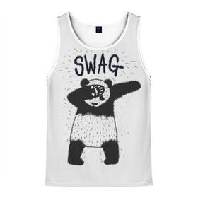 Мужская майка 3D с принтом Swag Panda в городе Новоалтайск, 100% полиэстер | круглая горловина, приталенный силуэт, длина до линии бедра. Пройма и горловина окантованы тонкой бейкой | animal | art | authority | bear | dab | drawing | gesture | graphics | indisputable | panda | swag | wild | авторитет | графика | даб | дикий | жест | животное | искусство | медведь | непререкаемый | панда | рисунок | свэг