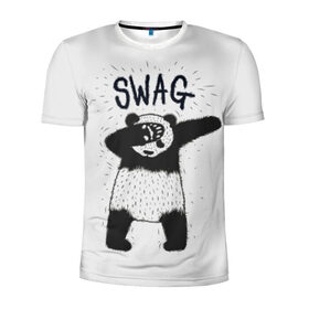 Мужская футболка 3D спортивная с принтом Swag Panda в городе Новоалтайск, 100% полиэстер с улучшенными характеристиками | приталенный силуэт, круглая горловина, широкие плечи, сужается к линии бедра | animal | art | authority | bear | dab | drawing | gesture | graphics | indisputable | panda | swag | wild | авторитет | графика | даб | дикий | жест | животное | искусство | медведь | непререкаемый | панда | рисунок | свэг