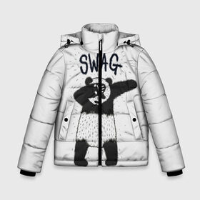 Зимняя куртка для мальчиков 3D с принтом Swag Panda в городе Новоалтайск, ткань верха — 100% полиэстер; подклад — 100% полиэстер, утеплитель — 100% полиэстер | длина ниже бедра, удлиненная спинка, воротник стойка и отстегивающийся капюшон. Есть боковые карманы с листочкой на кнопках, утяжки по низу изделия и внутренний карман на молнии. 

Предусмотрены светоотражающий принт на спинке, радужный светоотражающий элемент на пуллере молнии и на резинке для утяжки | animal | art | authority | bear | dab | drawing | gesture | graphics | indisputable | panda | swag | wild | авторитет | графика | даб | дикий | жест | животное | искусство | медведь | непререкаемый | панда | рисунок | свэг