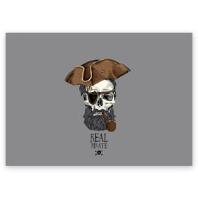 Поздравительная открытка с принтом Real pirate в городе Новоалтайск, 100% бумага | плотность бумаги 280 г/м2, матовая, на обратной стороне линовка и место для марки
 | beard | bones | crossed | drawing | font | funny | graphics | hat | inscription | mustache | one eyed | pipe | pirate | real | roger | skull | smoking | борода | весёлый | графика | кости | кури | надпись | одноглазый | перекрещенные | пират | реальный | 
