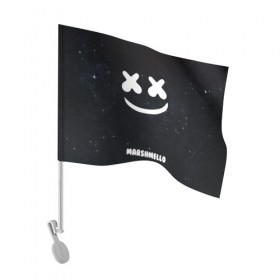 Флаг для автомобиля с принтом Marshmello Cosmos в городе Новоалтайск, 100% полиэстер | Размер: 30*21 см | dj | marshmello | usa | америка | клубная музыка | мармело | маршмелло | маршмеллоу | музыка | музыкант