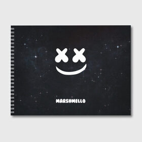 Альбом для рисования с принтом Marshmello Cosmos в городе Новоалтайск, 100% бумага
 | матовая бумага, плотность 200 мг. | Тематика изображения на принте: dj | marshmello | usa | америка | клубная музыка | мармело | маршмелло | маршмеллоу | музыка | музыкант