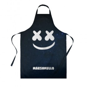 Фартук 3D с принтом Marshmello Cosmos в городе Новоалтайск, 100% полиэстер | общий размер — 65 х 85 см, ширина нагрудника — 26 см, горловина — 53 см, длина завязок — 54 см, общий обхват в поясе — 173 см. Принт на завязках и на горловине наносится с двух сторон, на основной части фартука — только с внешней стороны | dj | marshmello | usa | америка | клубная музыка | космос | мармело | маршмелло | маршмеллоу | музыка | музыкант | небо