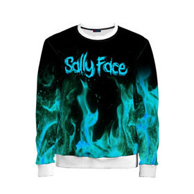 Детский свитшот 3D с принтом SALLY FACE FIRE в городе Новоалтайск, 100% полиэстер | свободная посадка, прямой крой, мягкая тканевая резинка на рукавах и понизу свитшота | face | fire | game | horror | larry | sally | sally face | sanity s fall | игра | ларри | мальчик с протезом | огонь | салли | салли фейс | ужасы