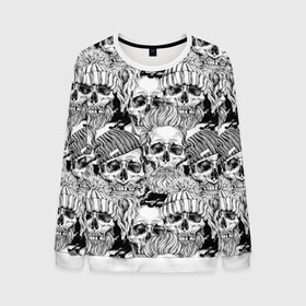 Мужской свитшот 3D с принтом Human skulls в городе Новоалтайск, 100% полиэстер с мягким внутренним слоем | круглый вырез горловины, мягкая резинка на манжетах и поясе, свободная посадка по фигуре | beard | death | fashionable | hairstyle | hat | hipster | human | knitted | men | mustache | skull | street | style | symbol | борода | вязаная | модная | мужчины | прическа | символ | стиль | уличный | усы | хипстер | человеческие | черепа | шап