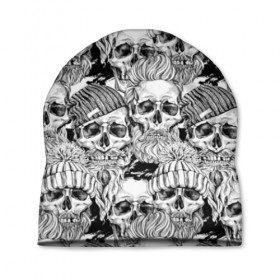 Шапка 3D с принтом Human skulls в городе Новоалтайск, 100% полиэстер | универсальный размер, печать по всей поверхности изделия | beard | death | fashionable | hairstyle | hat | hipster | human | knitted | men | mustache | skull | street | style | symbol | борода | вязаная | модная | мужчины | прическа | символ | стиль | уличный | усы | хипстер | человеческие | черепа | шап