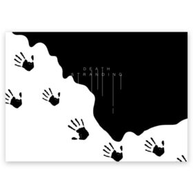 Поздравительная открытка с принтом DEATH STRANDING в городе Новоалтайск, 100% бумага | плотность бумаги 280 г/м2, матовая, на обратной стороне линовка и место для марки
 | Тематика изображения на принте: bridges | death stranding | fragile express | games | kojima | kojima productions | logo | ludens | игры | кодзима | лого | люденс