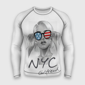 Мужской рашгард 3D с принтом NYC girlfriend в городе Новоалтайск,  |  | beautiful | blonde | city | flag | girl | girlfriend | new york | reflection | stars | stripes | usa | блондинка | город | девушка | звезды | красивая | нью йорк | отражение | очки | подруга | полосы | сша | флаг