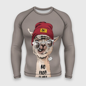 Мужской рашгард 3D с принтом llama в городе Новоалтайск,  |  | animal | dude | flower | grimace | hat | head | hello | inscription | llama | long | neck | street | style | голова | гримаса | длинная | животное | лама | надпись | очки | привет | стиль | уличный | цветок | чувак | шапка | шея