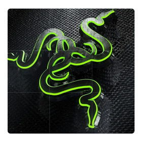 Магнитный плакат 3Х3 с принтом RAZER в городе Новоалтайск, Полимерный материал с магнитным слоем | 9 деталей размером 9*9 см | game | razer | texture | зеленый | игровое лого | игромания | игры | рэйзер | текстуры