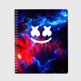 Тетрадь с принтом MARSHMELLO SPACE в городе Новоалтайск, 100% бумага | 48 листов, плотность листов — 60 г/м2, плотность картонной обложки — 250 г/м2. Листы скреплены сбоку удобной пружинной спиралью. Уголки страниц и обложки скругленные. Цвет линий — светло-серый
 | Тематика изображения на принте: dj | galaxy | marshmello | space | star
nebula | usa | абстракция | америка | вселенная | галактика | звезда | звезды | клубная музыка | космический | маршмелло | музыка | музыкант | планеты