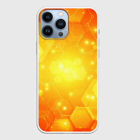 Чехол для iPhone 13 Pro Max с принтом ОРАНЖЕВЫЕ СОТЫ в городе Новоалтайск,  |  | Тематика изображения на принте: abstraction | cyber | cyberpunk | future | geometry | hexagon | neon | techno | texture | абстракция | броня | геометрия | кибер | краски | неон | неоновый | сетка | соты | стальная броня | стальные соты | текстура | шестигранники
