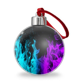 Ёлочный шар с принтом ПЛАМЯ в городе Новоалтайск, Пластик | Диаметр: 77 мм | Тематика изображения на принте: blue | bright | fire | heat | light | neon | purple | red | wildfire | искры | неон | огненный | огонь | пламя | пожар
