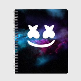 Тетрадь с принтом MARSHMELLO SPACE в городе Новоалтайск, 100% бумага | 48 листов, плотность листов — 60 г/м2, плотность картонной обложки — 250 г/м2. Листы скреплены сбоку удобной пружинной спиралью. Уголки страниц и обложки скругленные. Цвет линий — светло-серый
 | Тематика изображения на принте: dj | galaxy | marshmello | space | star
nebula | usa | абстракция | америка | вселенная | галактика | звезда | звезды | клубная музыка | космический | маршмелло | музыка | музыкант | планеты